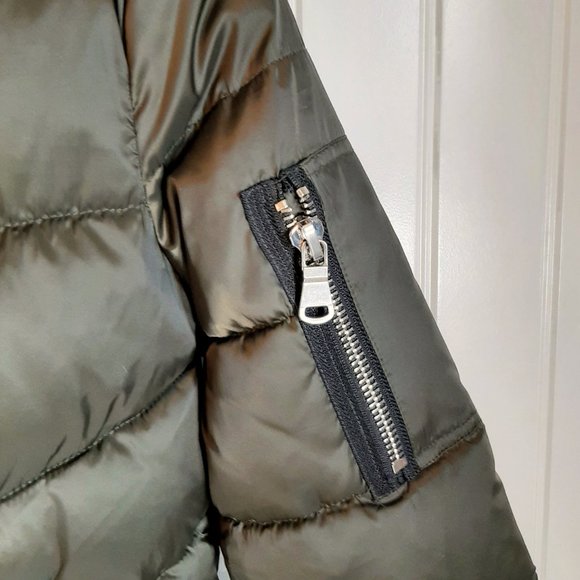 Sage Collective Army Green Cropped Puffer Jacket XS - Picture 3 of 9